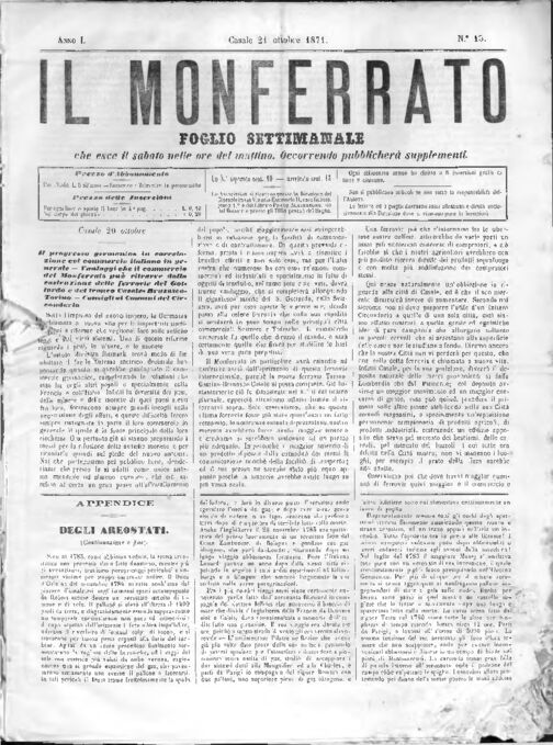 Il Monferrato - Edizione 15 del 21/10/1871